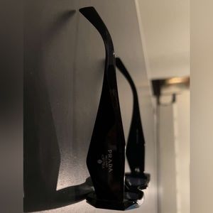 Prada PR 17WS 1AB5S0 Black Plastic Rectangle Sunglasses